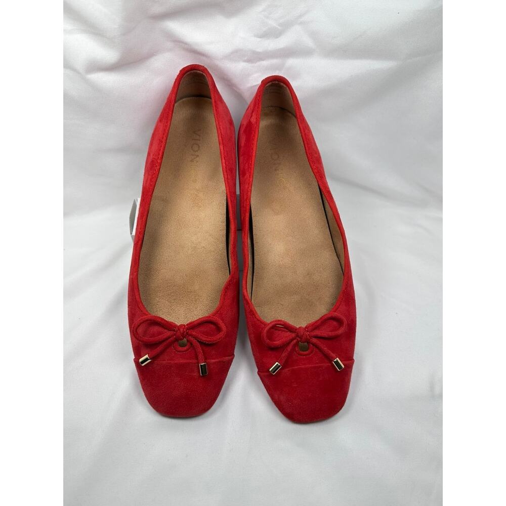 Vionic Klara Women's Size 9 M Casual Red Suede Flats Shoes With Bow - Picture 6 of 9